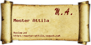 Mester Attila névjegykártya