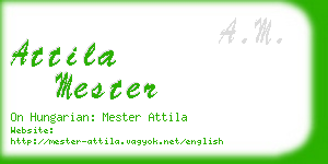 attila mester business card
